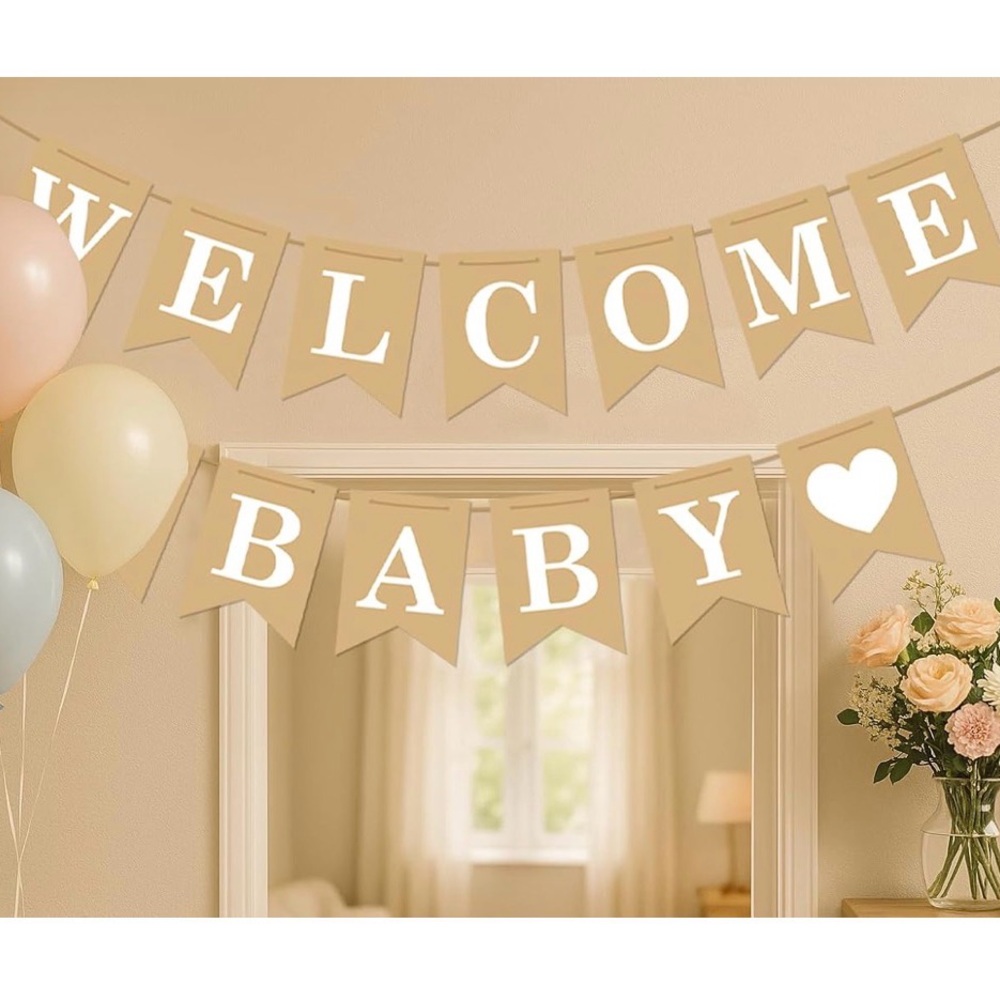 NWT ‘Welcome Baby’ Rustic Banner Garland